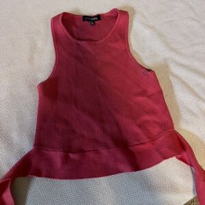 Intermix ribbed cropped tank top